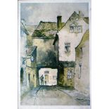 After F Robson, framed Print, “An Old Alley in York”, approx 11” x 6”.