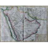 A framed French Map, “Carte de l'Arabie”, depicting (the then) Arabia, the Red Sea, Persian Gulf,