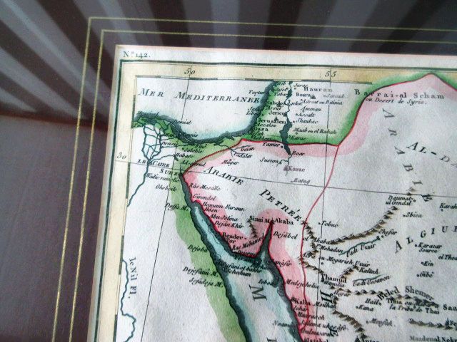 A framed French Map, “Carte de l'Arabie”, depicting (the then) Arabia, the Red Sea, Persian Gulf, - Image 7 of 10