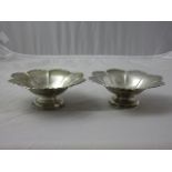 A pair of silver flower-shaped Sweet Dishes, hallmarked for Birmingham, 1944.