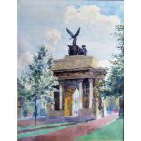 Well-executed early C20th Watercolour, depicting the Wellington Arch, Hyde Park Corner, London,