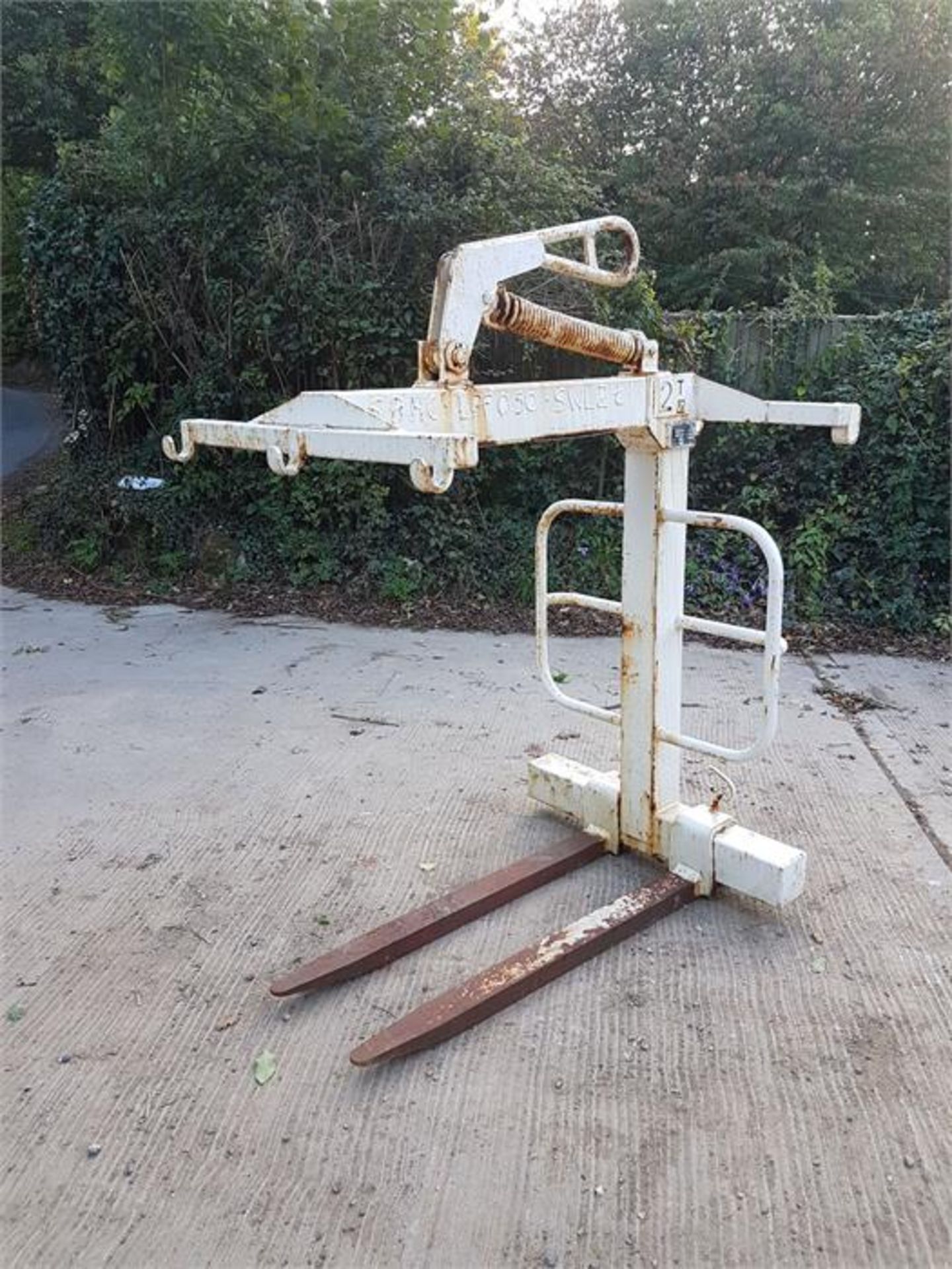 SECATOL CRANE PALLET FORKS. LOCATION: SURREY UK