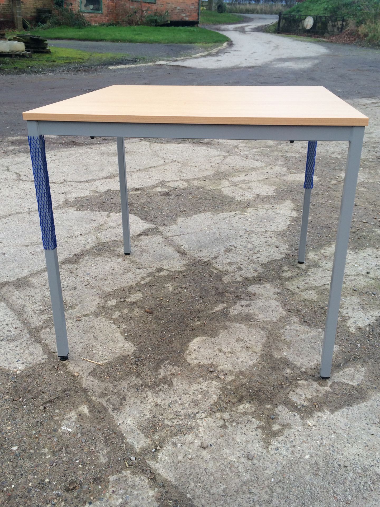 Square Wooden Effect Table With Metal Legs ( Height: 73cm / Width: 80cm ) - Image 2 of 3