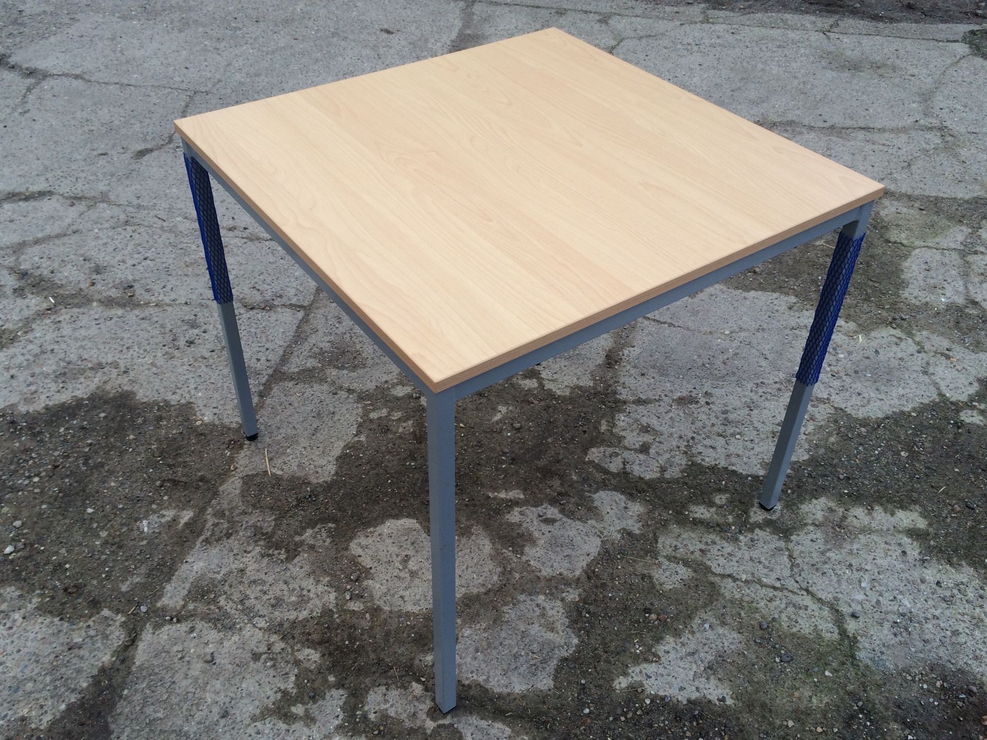 Square Wooden Effect Table With Metal Legs ( Height: 73cm / Width: 80cm )