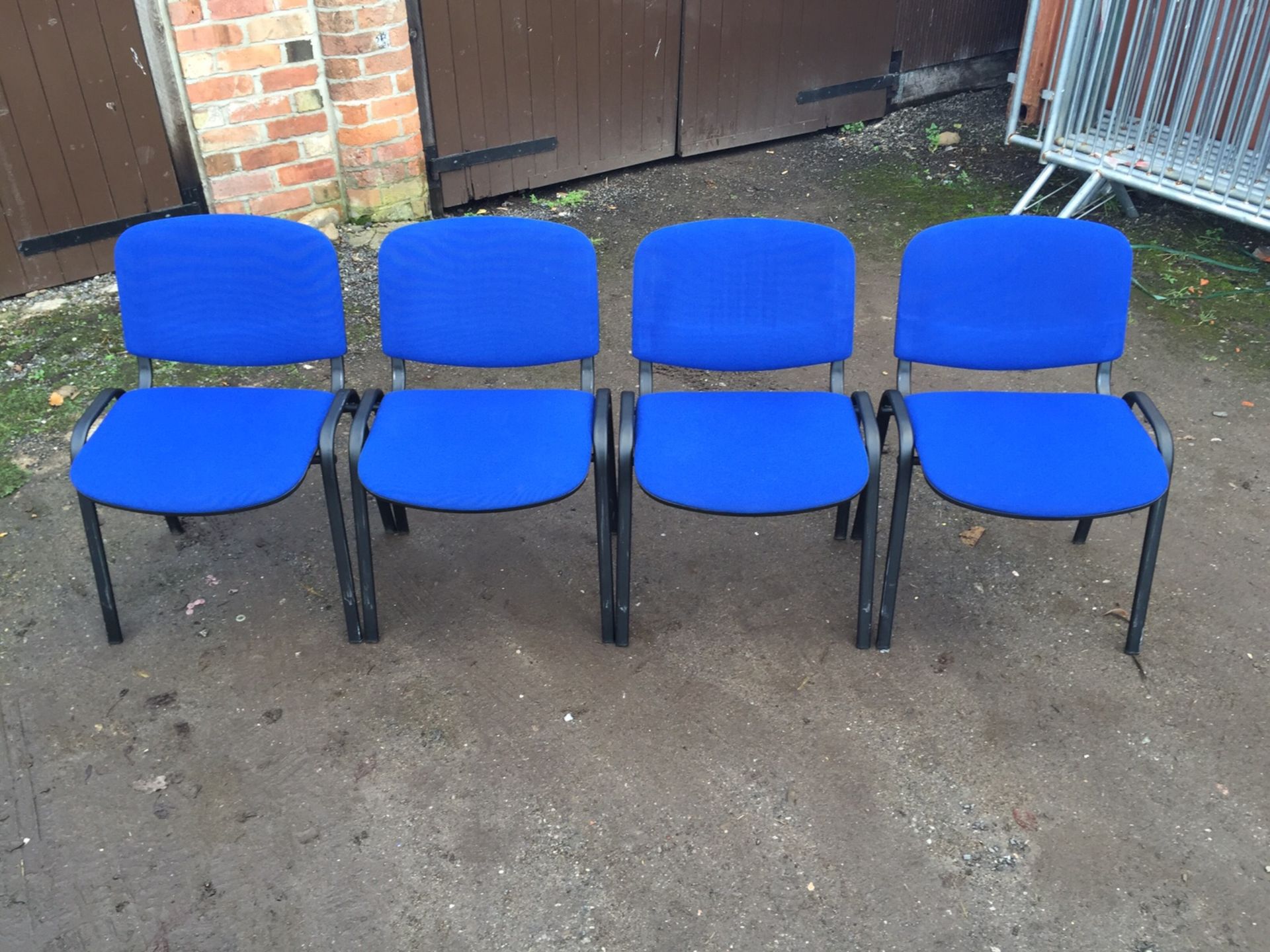 4x Blue Fabric Conference Chairs