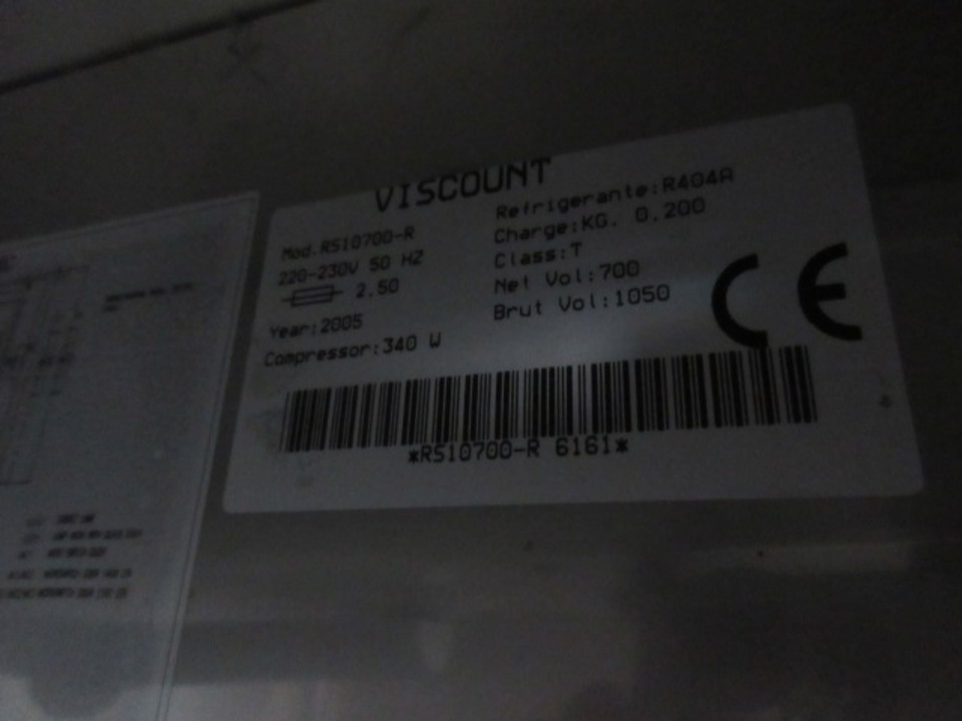 Delfield Viscount RS10700-R Refrigerator. Net vol 700L, 240v, 340w, refrigerant R404A, No shelves, s - Image 3 of 4