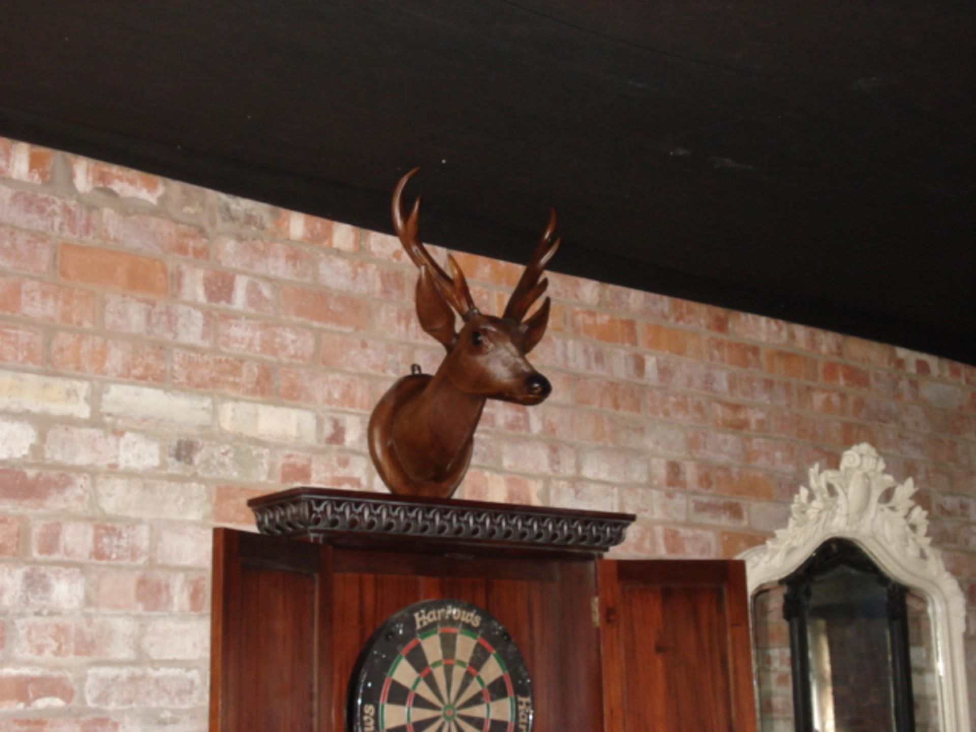 HANDCARVED WOODEN DEER HEAD WALL PLAQUE