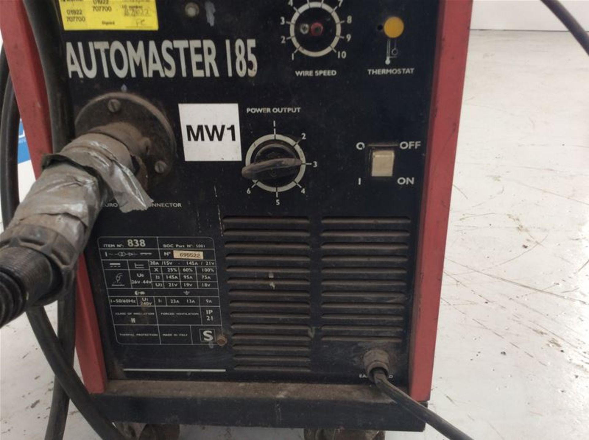 BOC AUTOMASTER 185 MIG WELDER - 240V 16AMP - Image 3 of 4