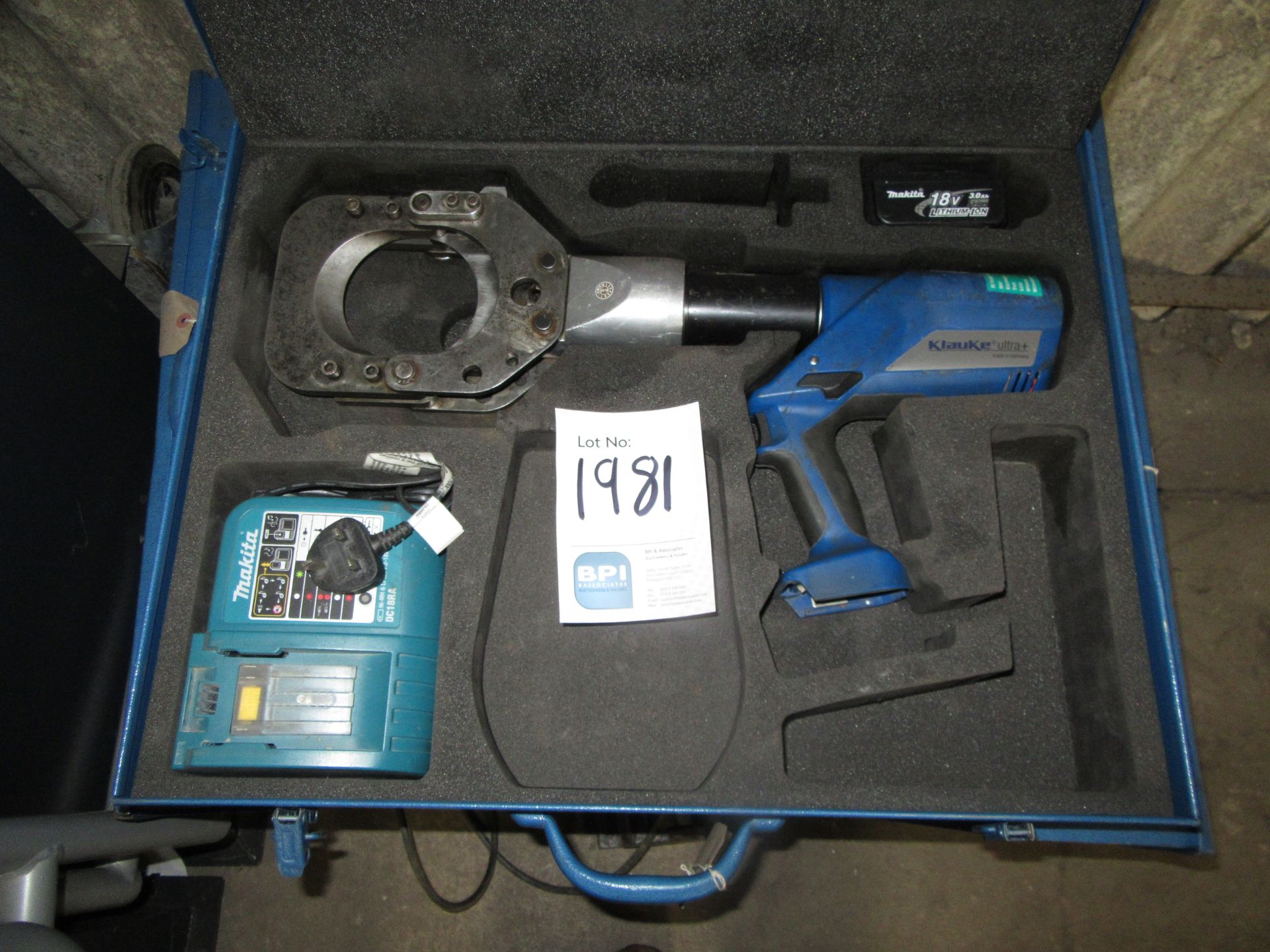 Swa Cutter Klauke, ESG 105-L, Battery SWA Cable Cutter 105mm Appraisal: Item Sold ...