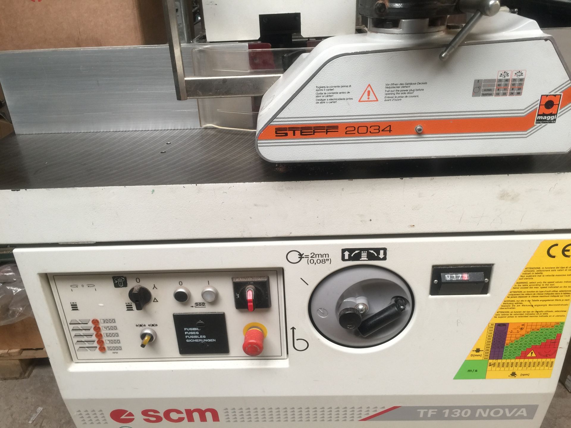 SCM T 130 Nova Spindle Moulder c/w Powerfeed Unit, 3 Phase 415 volts - Image 2 of 2