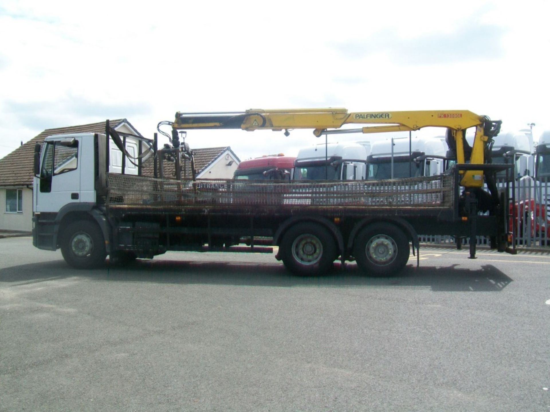 Iveco Cursor Day Cab Flatbed c/w Rear Steer Axle & Palfinger PK13000L Crane, Registration No. RM03 M