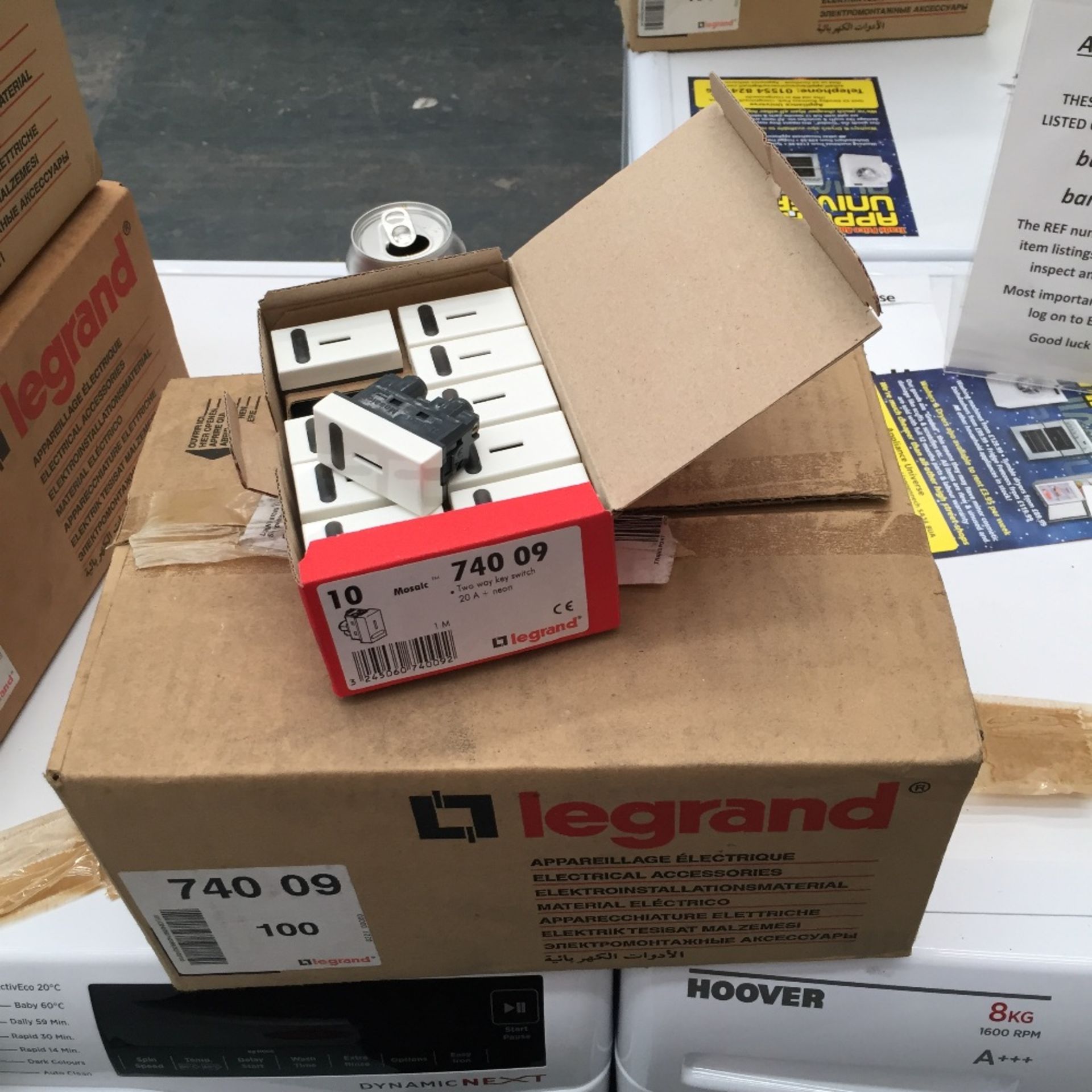2 Boxes x 100 Legrand Two Way Key Switches