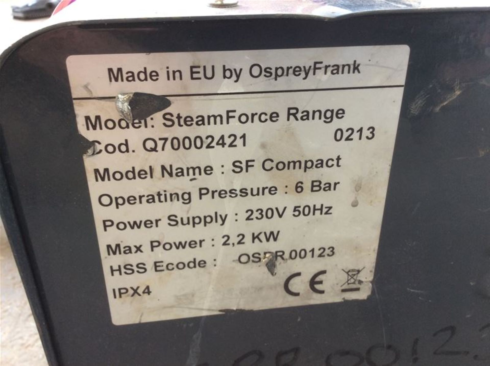 OSPREY FRANK SF COMPACT STEAM CLEANER - Image 2 of 2