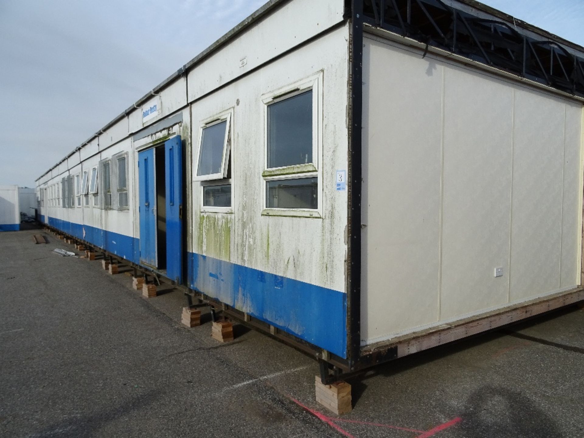 11 Bay Plastisol Single Storey Modular Building with PVC Windows & Security Grills, 9.6m x 3m Units