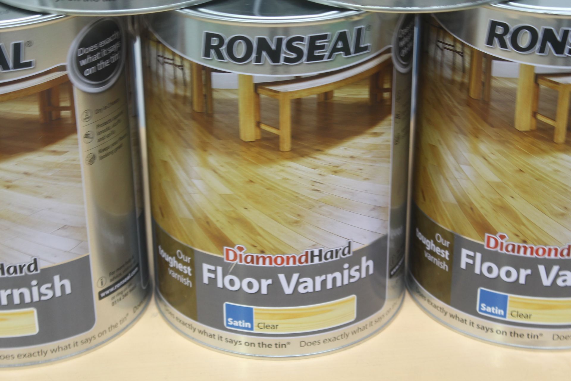 1 x 5L Ronseal Diamond Hard Floor Varnish (Satin Clear)
