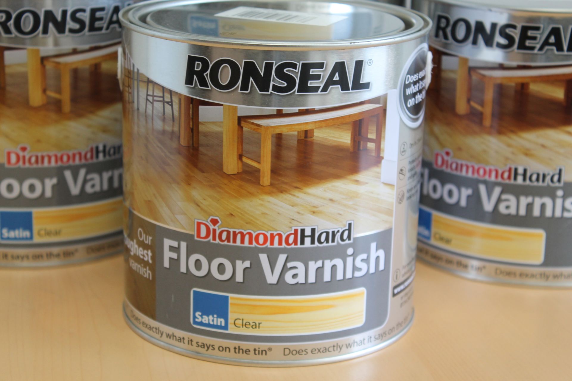 5 x 2.5L Ronseal Diamond Hard Floor Varnish (Satin Clear) - Image 2 of 2