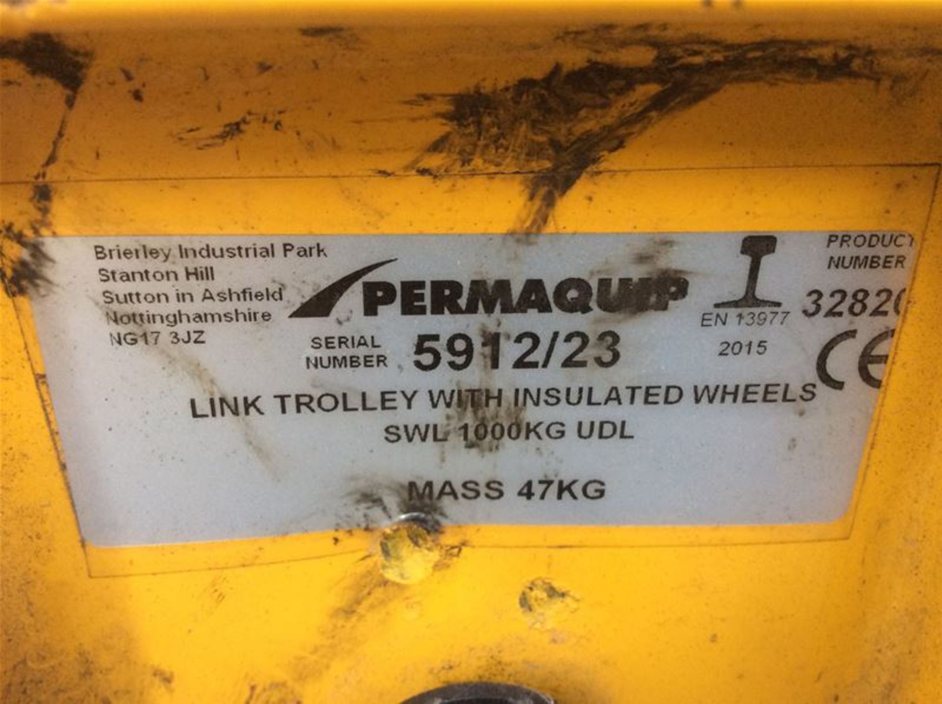 PREMAQUIP GROUP ENG INSULATED RAIL TROLLEY - SWL 1T UDL - Image 2 of 2