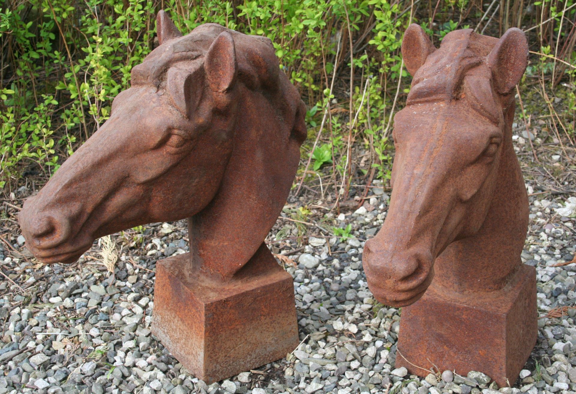 Pair Cast Iron Horse Heads