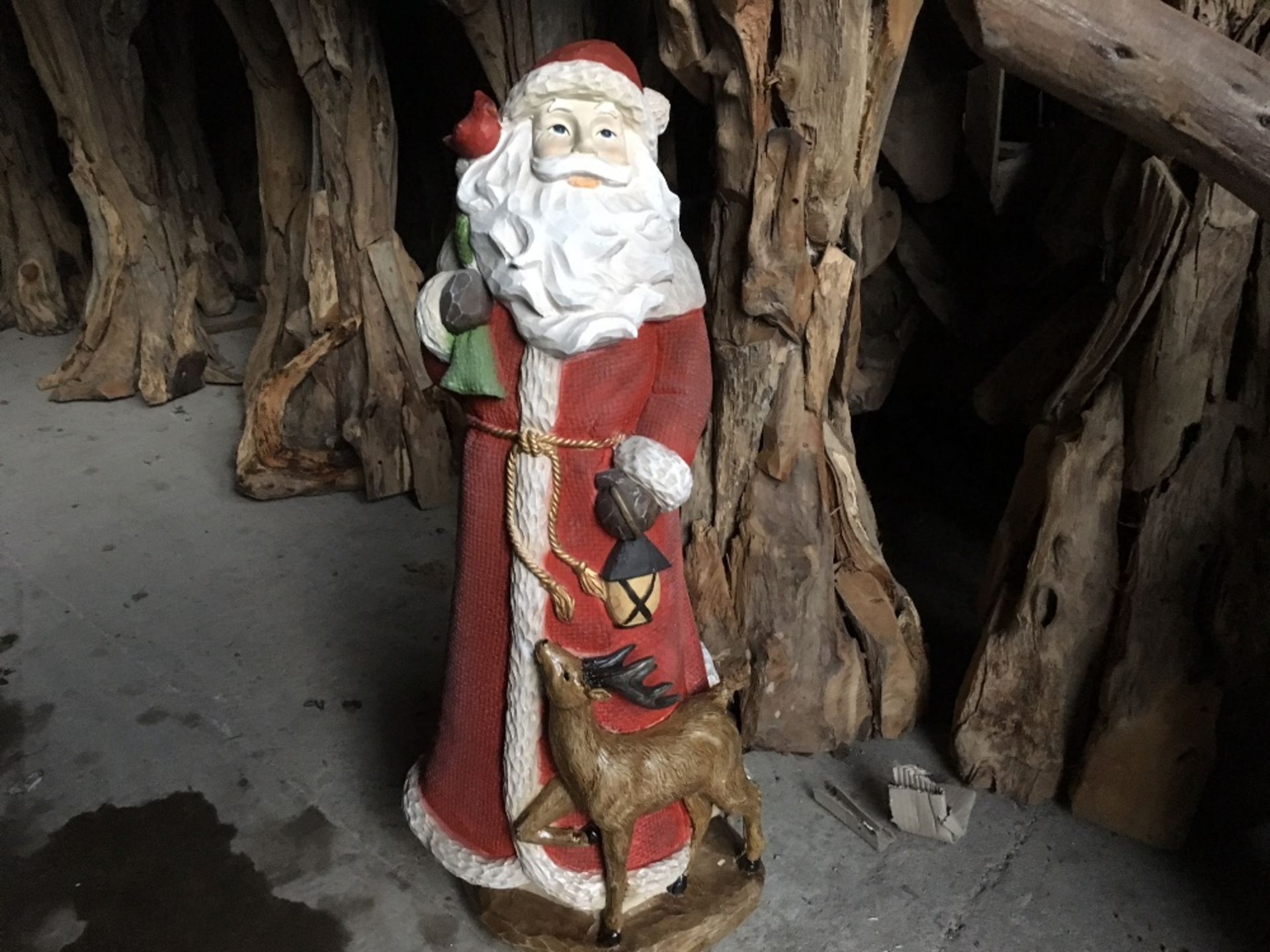 LARGE BOXED RESIN SANTA FIGURE