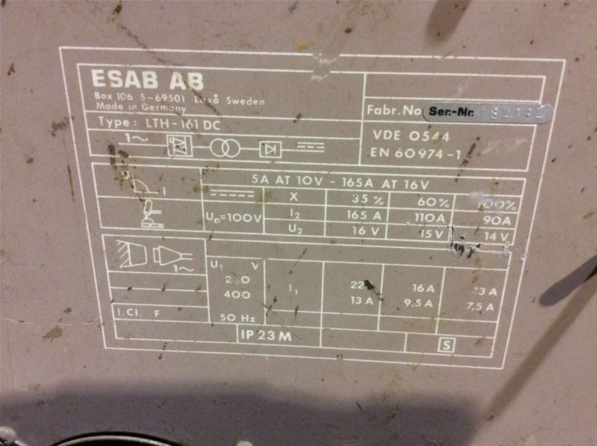 TIGMA ESAB LTH 16 DC WELDING UNIT - 3 PHASE - Image 4 of 4