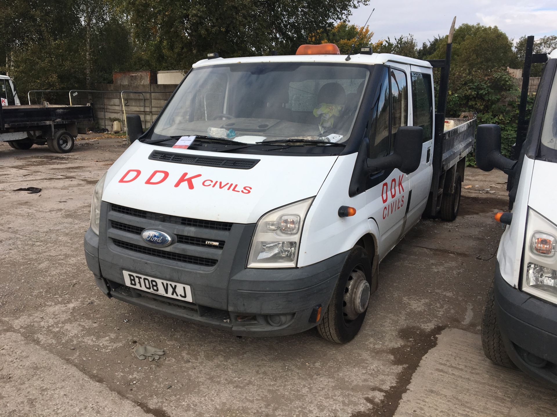 (2008) Ford Transit TDCi, Crew Cab, 2402cc, Diesel, Drop Side Tipper, Registration BT08 VXJ