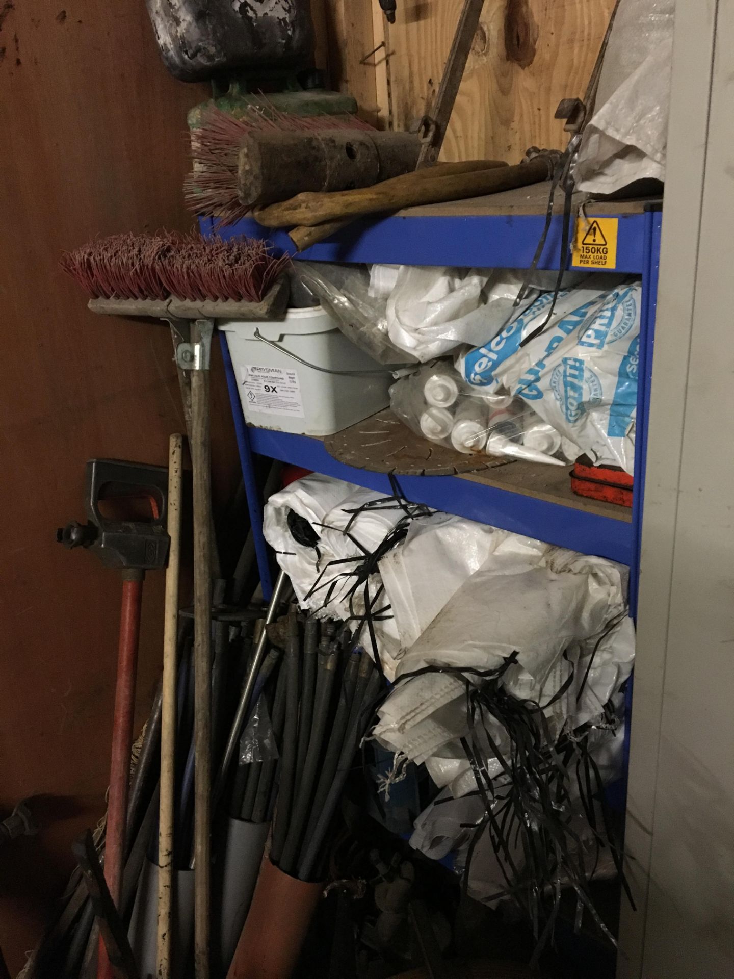 2 x metal cabinets & contents - vehicle spares, rods, racking & contents & wheel barrow wheels. - Image 5 of 7