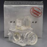 "Swedish Crystal" Hasselblad, c. 1980 "Handmade in Sweden by Lindshammer", 500 C, original box,