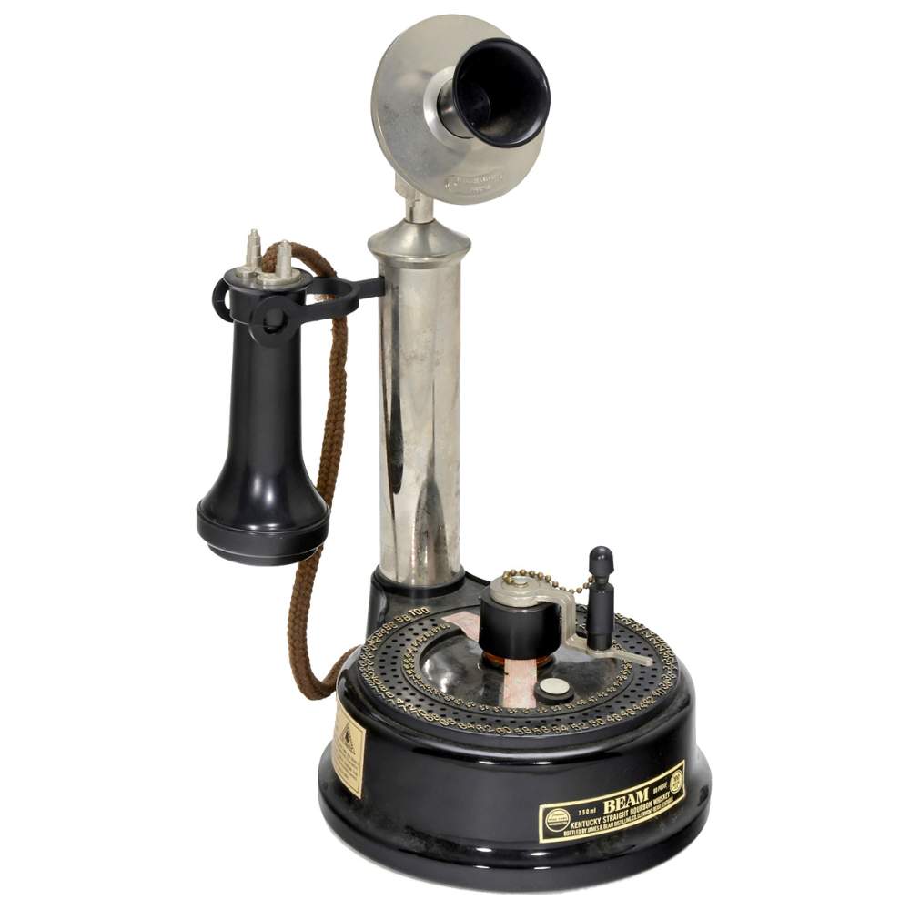 Beam's 1904 "100 Digit" Dial Phone Telephone decanter, unopened, with original Beam Kentucky