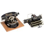 "Geniatus" and "Rem-Blick" 1) Geniatus, 1924. German typeband index machine. (2-/2) - And: 2) Rem-