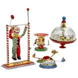 4 German Toys, 1960 onwards 1) "Arnold", "Jimmy the Clown", working. - 2) "B & S" (Blomer &