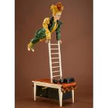 Large Musical Acrobat Automaton after Vichy With plaster-composition head and hands, fixed blue