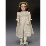 Bisque Doll by Gebrüder Kühnlenz, c. 1915 Bavaria. With socket head incised "308, Gbr. 165 K., 11,