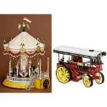 Märklin Musical Merry-Go-Round with Wilesco Showmen Engine No. 16121, costly manufactured fairground