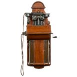 Ericsson English Wall Telephone, c. 1905 Manufactured by "British L.M. Ericsson Mfg. Co.,