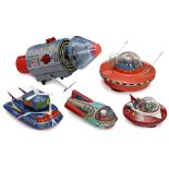 5 Japanese Space Toys, 1970 onwards 1) TPS - Flash Space Patrol Z-206. - 2) Modern Toys