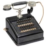 German Intercom Telephone, c. 1920 Probably by Siemens & Halske, for 16 lines, metal case, horn-type