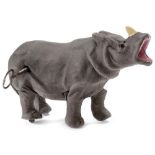 Walking Rhinoceros Automaton by Gaston Decamps, 1910-20 With leather-covered papier-mâché body,