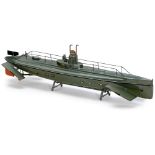 Märklin Submarine No. 5081/57, c. 1930 Embossed tin body, strong clockwork motor, finely hand-