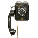 Fuld TN Wall Telephone, c. 1933 German Bauhaus-style telephone, metal case, bakelite handset, for