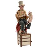 Peasant and Pig Musical Automaton by Vichy, c. 1900 Depicting a young man perched on the back of a