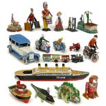 Group of Tin Toys Several manufacturers including "Düsseldorfer Blech-Spielwaren" and "Paya