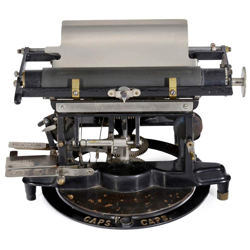 Edison Mimeograph Typewriter No. 3, 1894 Exceptionally rare up-stroke machine in uncomparable - Image 2 of 2