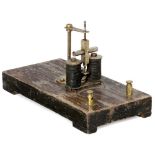 Small Experimental Motor, c. 1910 AC motor, on wooden board, overall size 8 ¼ x 4 x 5 in. Condition: