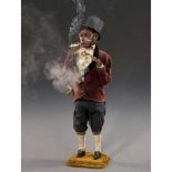 Monkey Gentleman Smoker Automaton by Gustave Vichy, c. 1885 With papier-mâché head, amber glass