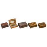 5 Swiss Musical Boxes, c. 1980 All movements in fine carved wooden cases. 1) 2/50, playing "