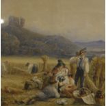 George Sidney Shepherd (1784-1862)'Harvesters picnicking below Okehampton Castle'