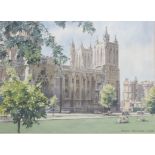 Frank Shipsides (1908-2005) (Bristol Savages)'Bristol Cathedral from College Green'WatercolourSigned