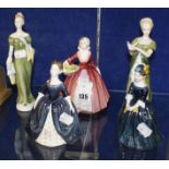 Five Royal Doulton figures 'Debbie', 'Cherie', 'Janet', 'Veneta' and 'Lorna' (5)