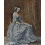 Lizzie Chilman()Lady seated in a blue dressWatercolour17.5cm x 12.5cm