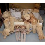 A quantity of teddies and various toys